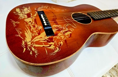 Vintage 40s Gene Autry  Cowboy Stencil Parlor Acoustic Guitar ,MUST SEE !! - Image 1 of 4