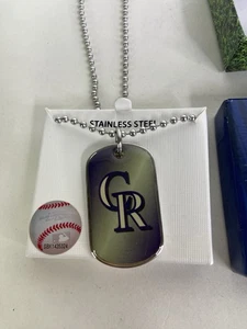 Colorado Rockies Dog Tag Necklace Stainless Steel MLB Licensed with Gift Box - Picture 1 of 5