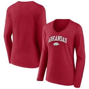 Camiseta para mujer Cardinal Arkansas Razorbacks Campus cuello en V manga larga - Imagen 1 de 3