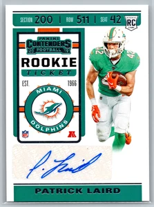 Patrick Laird 2019 Panini Contenders Rookie Ticket Auto #212 Miami Dolphins - Picture 1 of 2