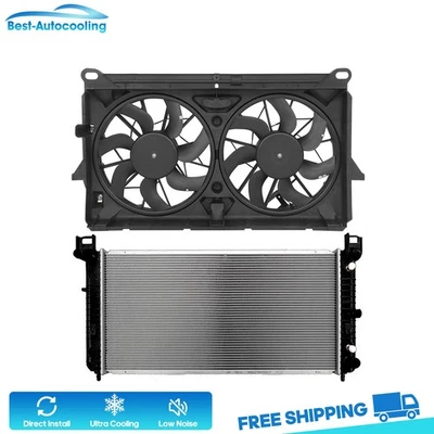 Aluminum Radiator & Cooling Fan Kit For 2007 2008 2009 10-2014 GMC Yukon XL 1500 - Image 1 of 4
