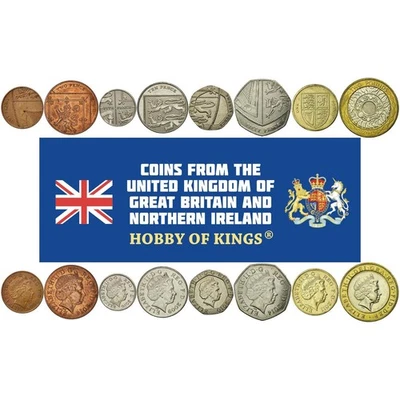 United Kingdom | 8 Coin Set | 1 2 5 10 20 50 Pence 1 2 Pounds | 2008 - 2015 - Image 1 of 2