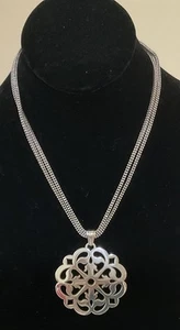 NWT BRIGHTON FERRARA MEDALLION SILVER DISC CONVERTIBLE PENDANT NECKLACE MSRP $88 - Picture 1 of 14