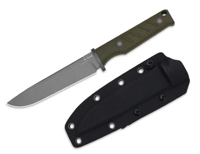 KIZER Camp 180 AEB-L Olive Green G10 Gray Stonewash Outdoor Messer Grün 02KI089 - Bild 1 von 4
