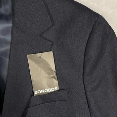 Bonobos Mens Slim Fit Wool Cotton Blend Blazer Jacket Blue Size 42R NWOT - Image 1 of 4