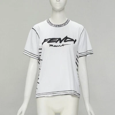 FENDI 2022 Joshua Vides белый хлопок иллюстрация печать логотип вышивка футболка M - Изображение 1 из 4
