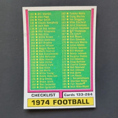 1974 TOPPS FOOTBALL CARDS You Pick NM to Mint #149 to #285 Complete your Set - Image 1 of 2