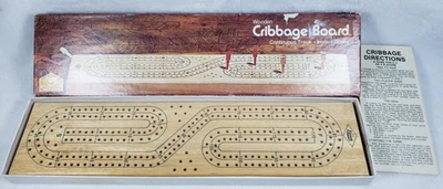 Vintage 1974 Milton Bradley E.S. Lowe Wooden Cribbage Board NEW SEALED OLD STOCK - Image 1 of 4