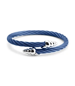 Brazalete Brazalete Charriol Celta Coquille Acero PVD Cable Azul - Imagen 1 de 2