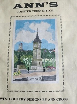 Ann Cross Counted Cross Stitch Exmouth Clock Tower - Image 1 of 3