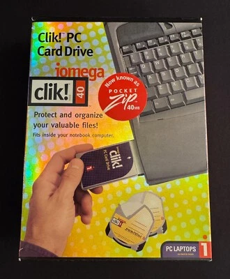 IOMEGA CLIK! CLICK! 40 TARJETA PC EXTERNA BOLSILLO CREMALLERA 40MB - NUEVO Foto 1 de 4