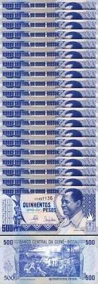 Guinea Bissau 500 Pesos 1990, UNC, 20 Pcs LOT, Consecutive, P-12 - Image 1 of 4
