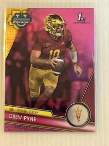 2023-24 Topps Bowman U Chrome Football Pink 37 Drew Pyne 1st Bowman - Picture 1 of 2