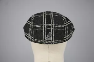 KANGOL Acrylic/Wool Gray/White Plaid Newsboy Hat Flat Cap Sz M-L / 56-59 cm - Picture 1 of 24