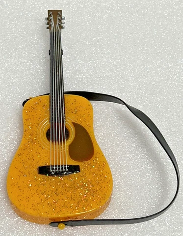 Disney Hannah Montana In Concert Collection Gold Sparkly Guitar Toy 4.75" Cover