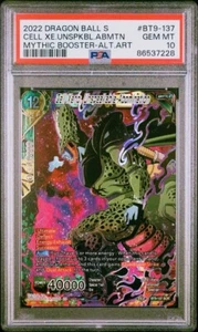 DRAGONBALL PSA 10 CELL XENO,UNSPEAKABLE ABOMINATION BT9-137 SCR MYTHIC BOOSTER - Bild 1 von 3
