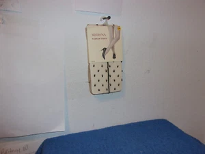 BRAND NEW  LADY'S MERONA  FASHION TIGHTS BLACK DOTS DESIGN  in a BEIGE COLOR - Picture 1 of 3