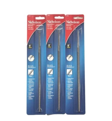 Nicholson 8" General Purpose Round File Single Cut Bastard- Coarse 3pk - Image 1 of 4