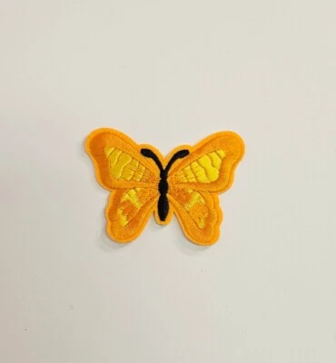 Orange Butterfly Embroidered patch For Clothing Repair & Accessories - Image 1 of 4