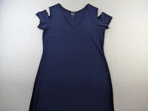 Clara Sun Woo Shift Dress Women S Navy Blue Cold Shoulder Classic Luxury - Picture 1 of 11