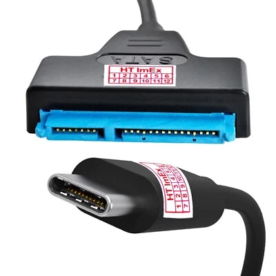USB-C 3.0 auf zu SATA Adapter Kabel 22 Pin Für 2,5" Festplatte PC Laptop HDD SSD - Bild 1 von 4