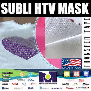 "SUBLI HTV MASK™ 8""x9"" - 5 HOJAS para sublimación vinilo HTV - cinta de transferencia EE. UU. - Imagen 1 de 6