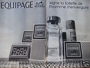 PUBLICITÉ 1972 EQUIPAGE HERMES SIGNE LA TOILETTE DE L'HOMME - ADVERTISING - Imagen 1 de 1