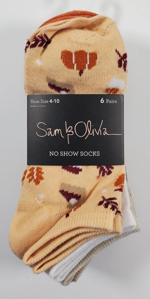 SAM & OLIVIA 6 PK DE CALCETINES DE OTOÑO PARA MUJER ZAPATO TALLA 4-10 NO SE MUESTRA Foto 1 de 4