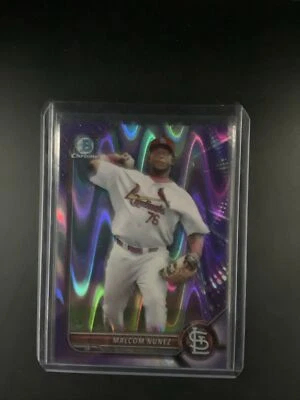 2022 Bowman Chrome MALCOLM NUNEZ Purple Wave Refractor /250 Cardinals - Image 1 of 2