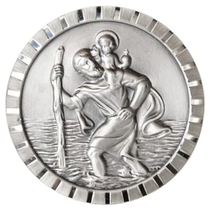 Heiliger Sankt Christophorus Relief Metall Plakette Christopherus 4,5 cm Halter - Bild 1 von 4
