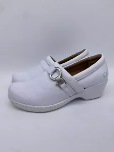 Nurse Mates Clogs Womens 8.5M Gelsey Slip On Leather Duty Work Pillow Top Ladies - Picture 1 of 9
