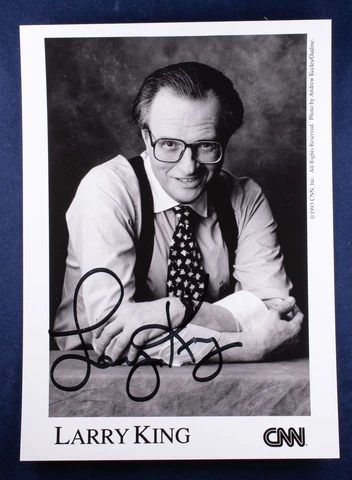 Larry King 5x7 Autographed Photo American Television and Radio Host CNN Cover