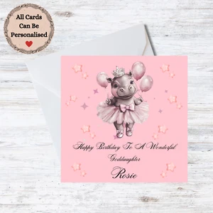 Personalised Goddaughter Birthday Card - Girl Customisable Name - Picture 1 of 1