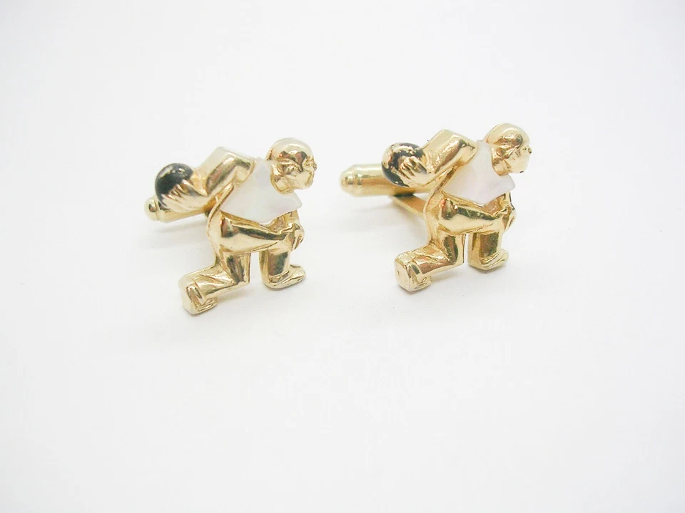 Gemelos Bowler de Colección Madreperla Gemelos Uso Formal Joyería para Hombre Foto 1 de 3