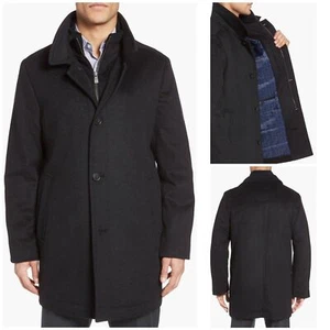 Giacca cappotto Hart Schaffner Marx uomo Macbeth misto lana bavaglino nero bottoni 2XL - Foto 1 di 12