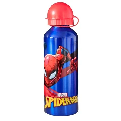 Spider-Man Aluminium Bottle Water Drinks Children Back to School Blue - Image 1 of 3