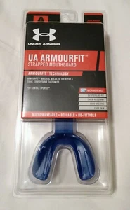 Under Armour blau UA ArmourFit Mundschutz mit Riemen Erwachsene Alter 12+ Neu mit Etikett - Bild 1 von 3