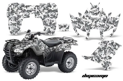 ATV Graphics Kit Decal Sticker For Honda Rancher AT 420 2007-2013 DIGICAMO WHT - Image 1 of 3