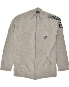 LOTTO Mens Graphic Tracksuit Top Jacket XL Grey Cotton BG27 - Imagen 1 de 4