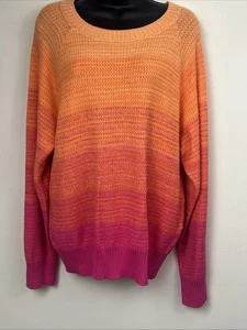 Charter Club Womens Knitted Sweater Crewneck Stripe Ombre Size XXL - Picture 1 of 10