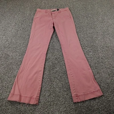 American Eagle брюки женщин 4 розовый Chino брюки Kick загрузки заниженной эластичной Y2K - Изображение 1 из 4