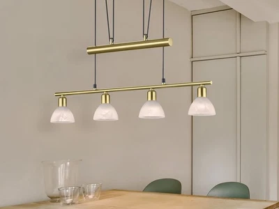 Trio Levisto Hängeleuchte 4flammig messing matt höhenverstellbar LED - Bild 1 von 4