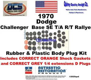 1970 Dodge Challenger SE R/T T/A Body Plug Kit New MoPar USA - Bild 1 von 2