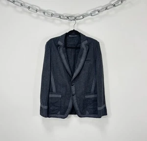 Chaqueta Blazer Dries Van Noten Para Hombre Gris Estructurado Borde en Contraste Mezcla de Lana M - Imagen 1 de 18