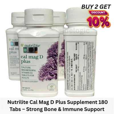 NUTRlLITE Cal Mag D Plus 180 Tablets Calcium VlTAMlN D Magnesium from Seaweed - Image 1 of 4