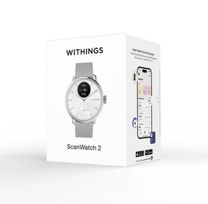 Withings 38mm ScanWatch 2 ECG Temperature Respiratory Smart Watch White - Photo 1 sur 5