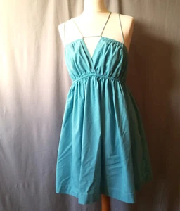 Abercrombie And Fitch Dress Size L Babydoll Spaghetti Straps Blue - Picture 1 of 12