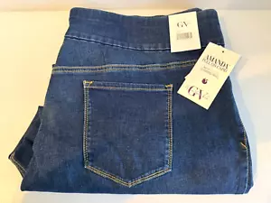 Neu mit Etikett Gloria Vanderbilt Caprijeans zum Überziehen mit integriertem schlankmachendem Einsatz ~ 24 W Durchschnitt - Bild 1 von 3