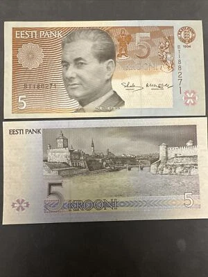 BANKNOTE 1994  ESTONIA Republic 5  KROONI UNC - Image 1 of 4