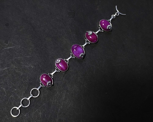 VALENTINO Bracciale Mosmana Agata Forma Ovale Gemma Fatto a Mano Gioielli Misura 8 Pollici